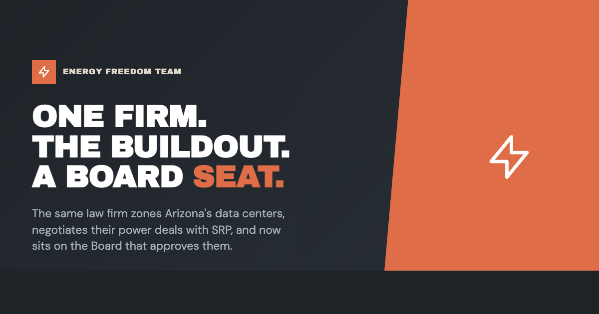 One law firm, most of the data center buildout, and now a seat on the SRP Board